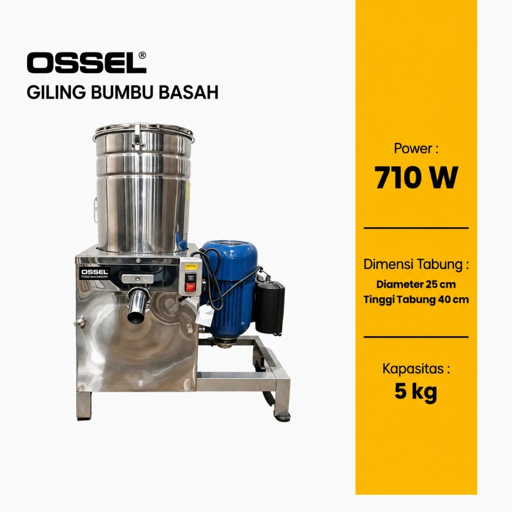 Mesin Giling Bumbu Basah Gilingan Bumbu Basah 5 Kg Stainless Steel Penggerak Dinamo