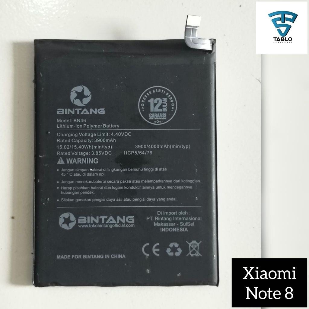 baterai BINTANG BN46 untuk Xiaomi Note 8 second