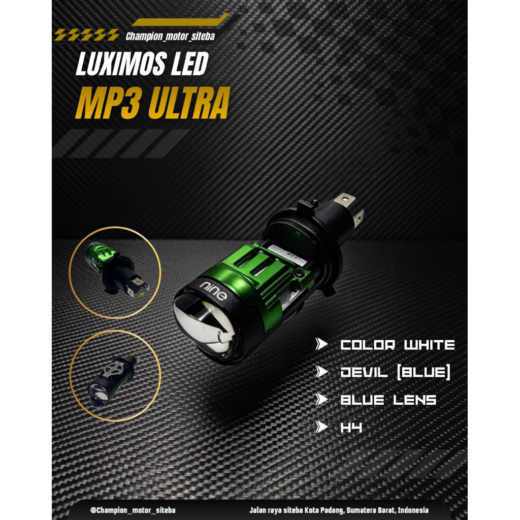 LAMPU LUMINOS LED BOLA LAMPU DEPAN H4 MP3 PRO HEADLIGHTS LED 50WATT