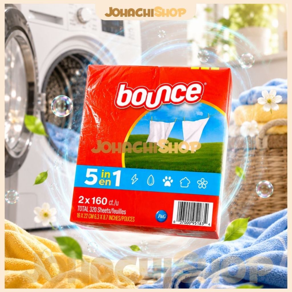 Bounce Dryer Sheet Softener Tisu Pelembut 160 320 sheets