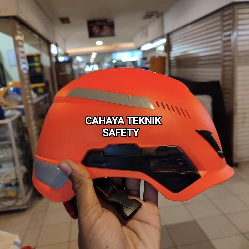 Helm Climbing Safety MSA V-gard H1 SNI Warna Orange / Helm Safety MSA V-gard H1 Trivent Fastrack Put