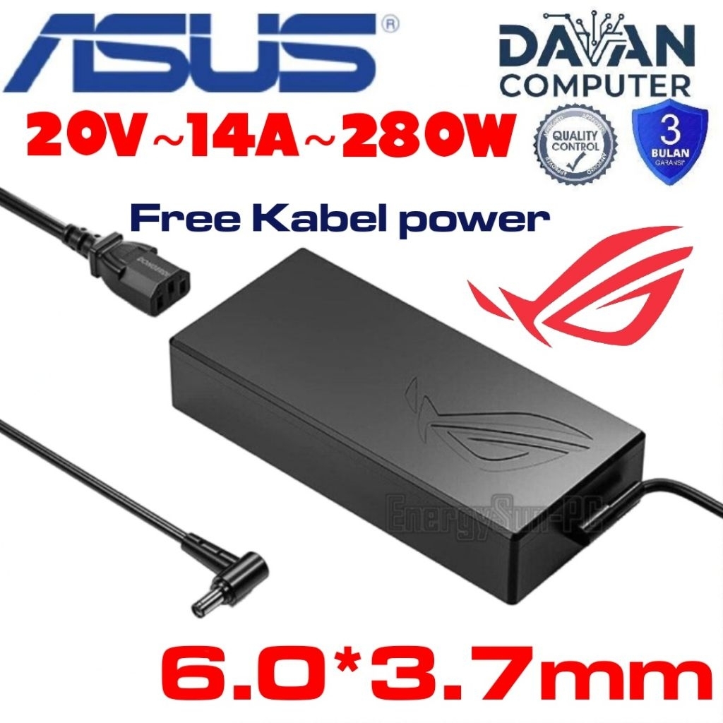 Charger Asus ROG Strix G15 & G17: Seri G513, G513QY (Advantage Edition), G513RW, G713, G713RW, G713P