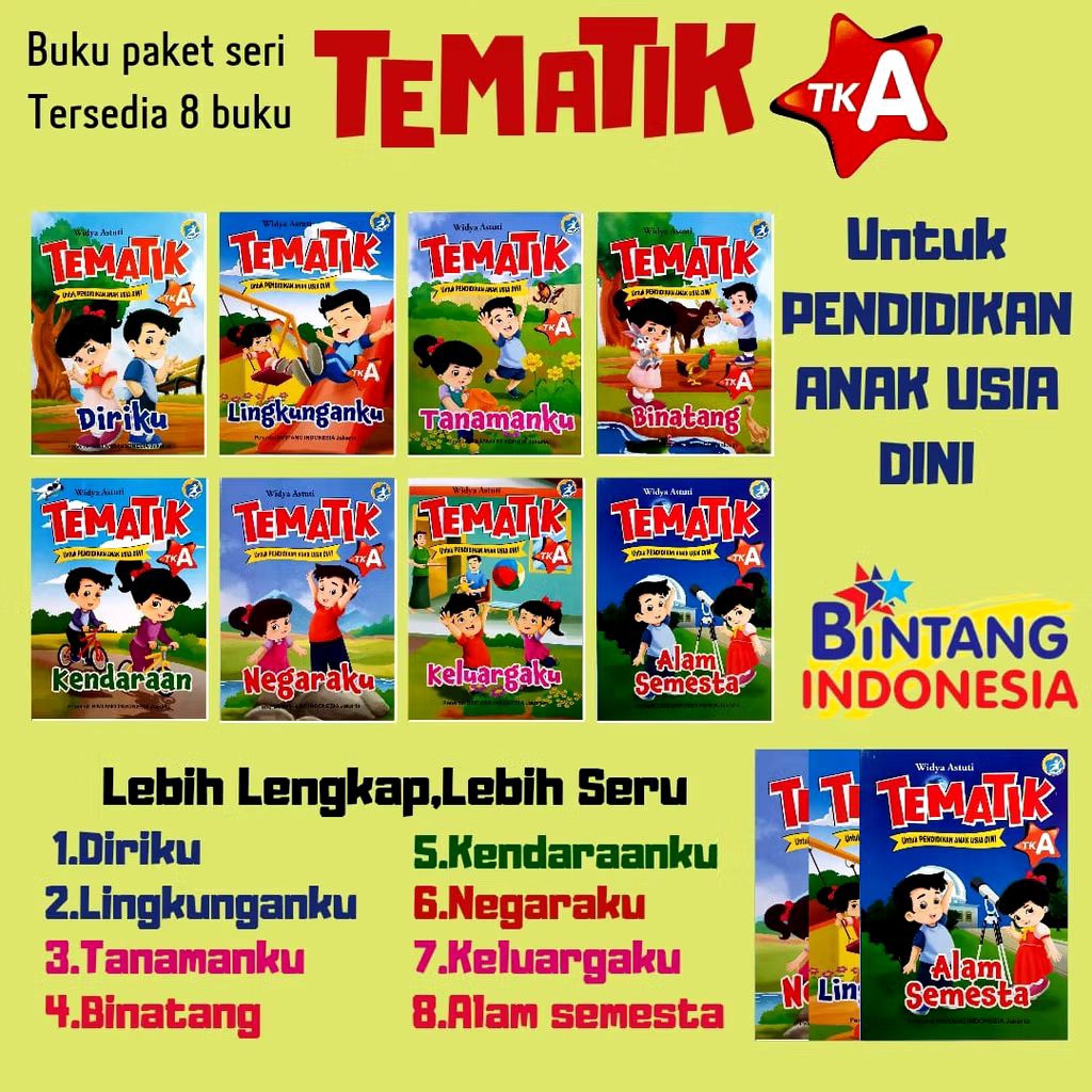 Bintang Indonesia - Buku Tematik TK-A Untuk Pendidikan Anak Usia Dini