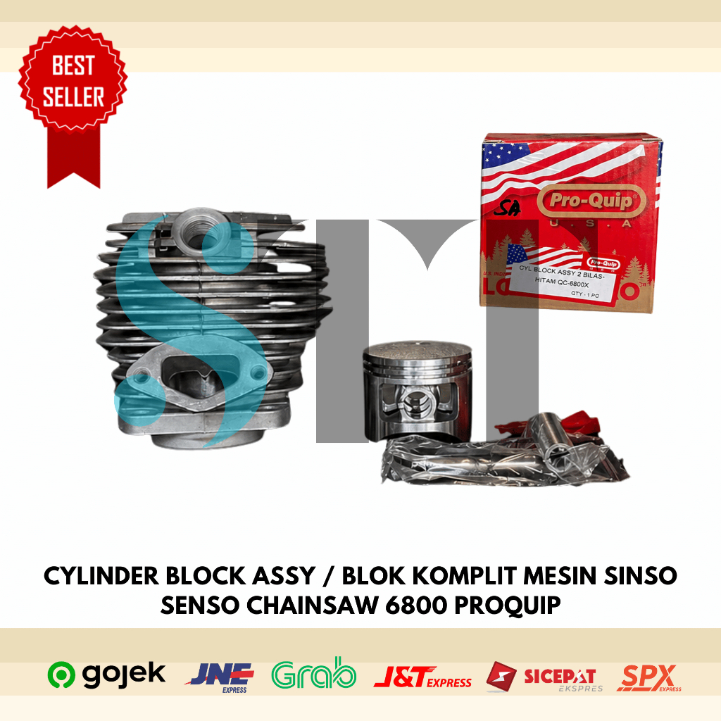 Cylinder Block Assy Blok Komplit Mesin Sinso Senso Chainsaw 6800 Proquip