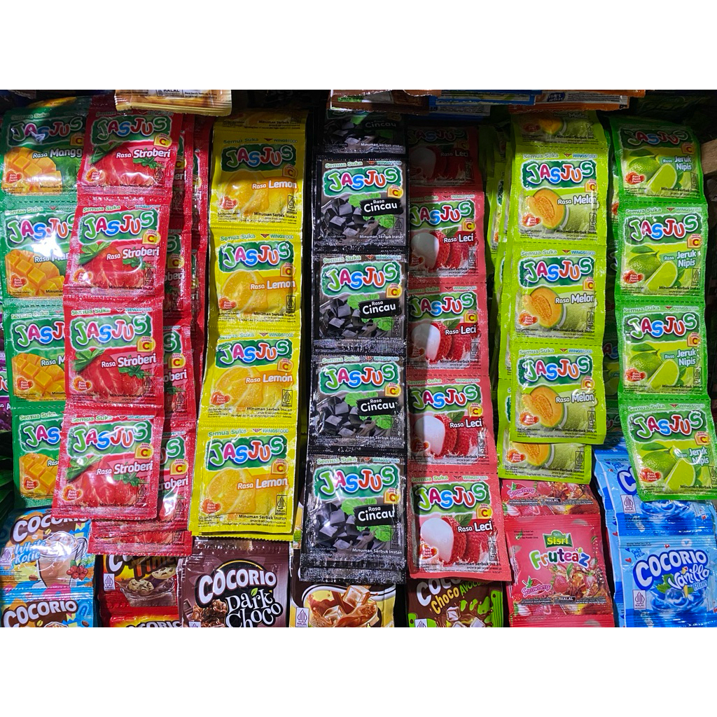 10 Sachet Minuman Serbuk JasJus Rasa Buah Praktis