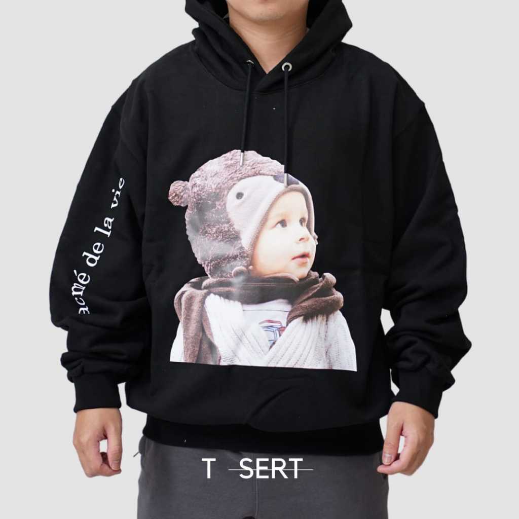 ADLV Baby Face Bear Muffler Boy Hoodie Black / Hoodie ADLV Authentic