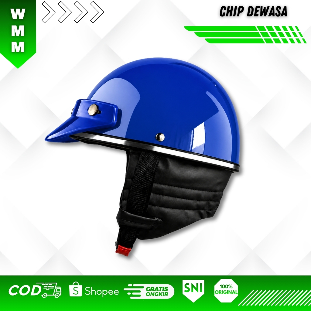 Helm Chips Bogo Retro Dewasa Model Pet SNI COD