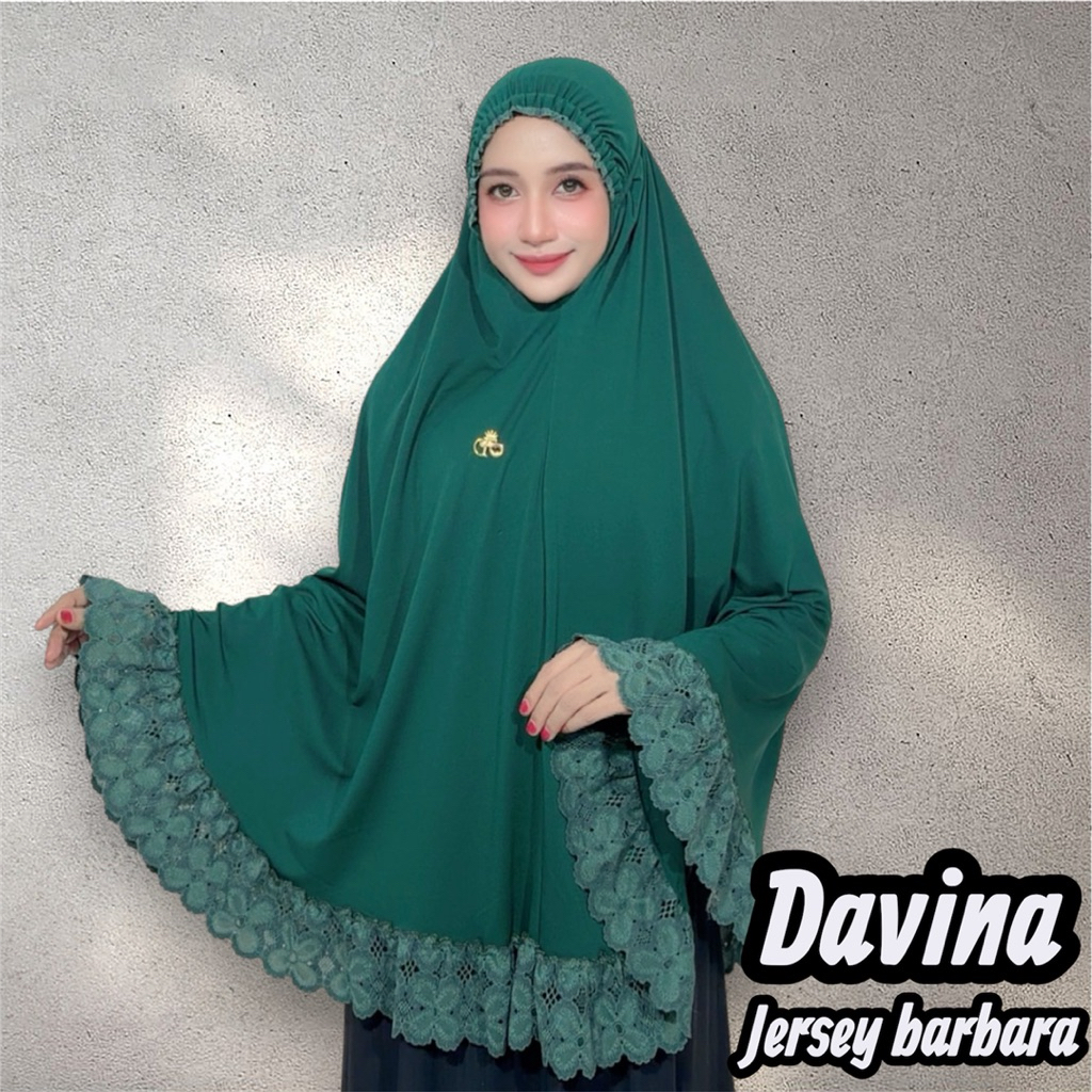 Jilbab instan Jumbo renda Davina kerut dahi jersey barbara by Fo hijab wanita muslim