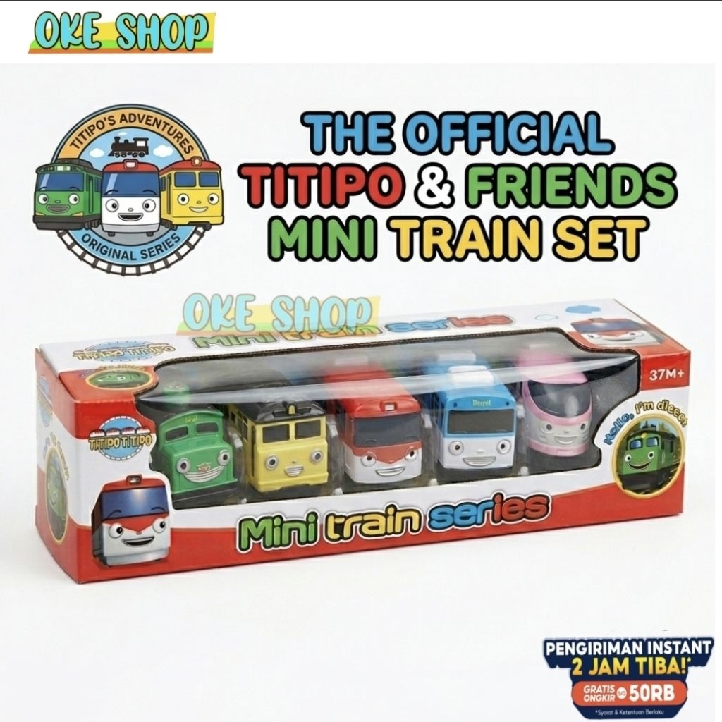 Mainan Anak Mini Train Series Isi 5 Pcs - Kereta Api Karakter Titipo Titipo