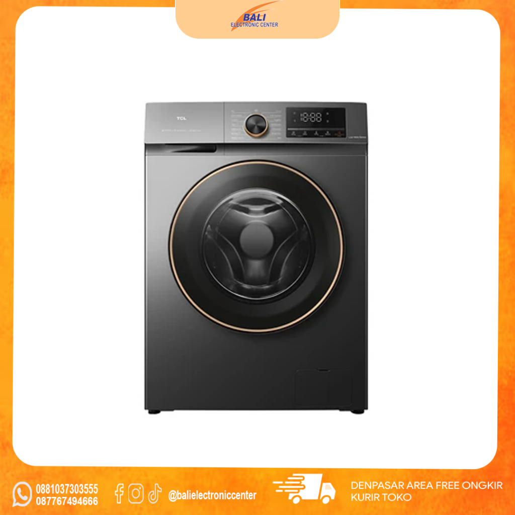 Tcl 8 Kg Mesin Cuci Front Loading Twf85-p11dg - Abu-abu