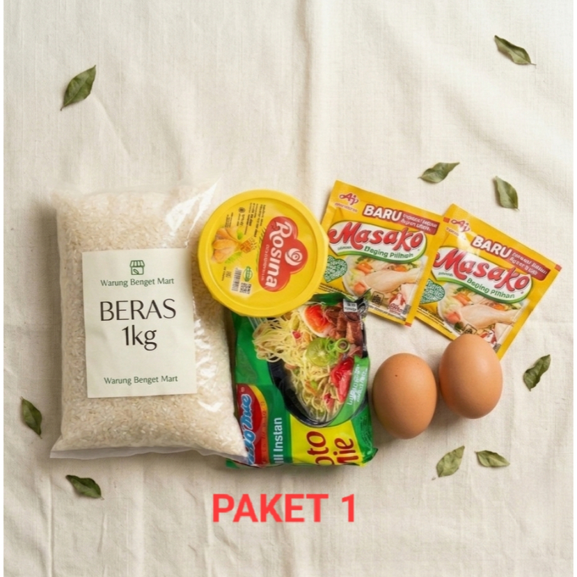 PAKET 1 || Paket Sembako MURAH Beras,Telor, Penyedap Dan Minyak Goreng