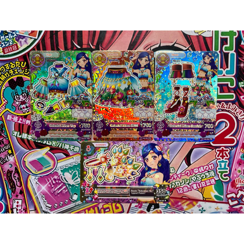 Kartu Aikatsu Premium Sora Kazesawa Bohemian Sky Oriental Libra Coord Zodiac Libra Tops Bottoms Shoe