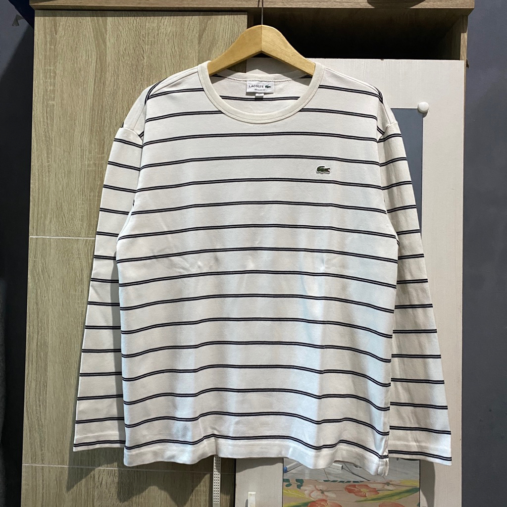 Kaos Panjang by Lacoste Stripe Longsleeve