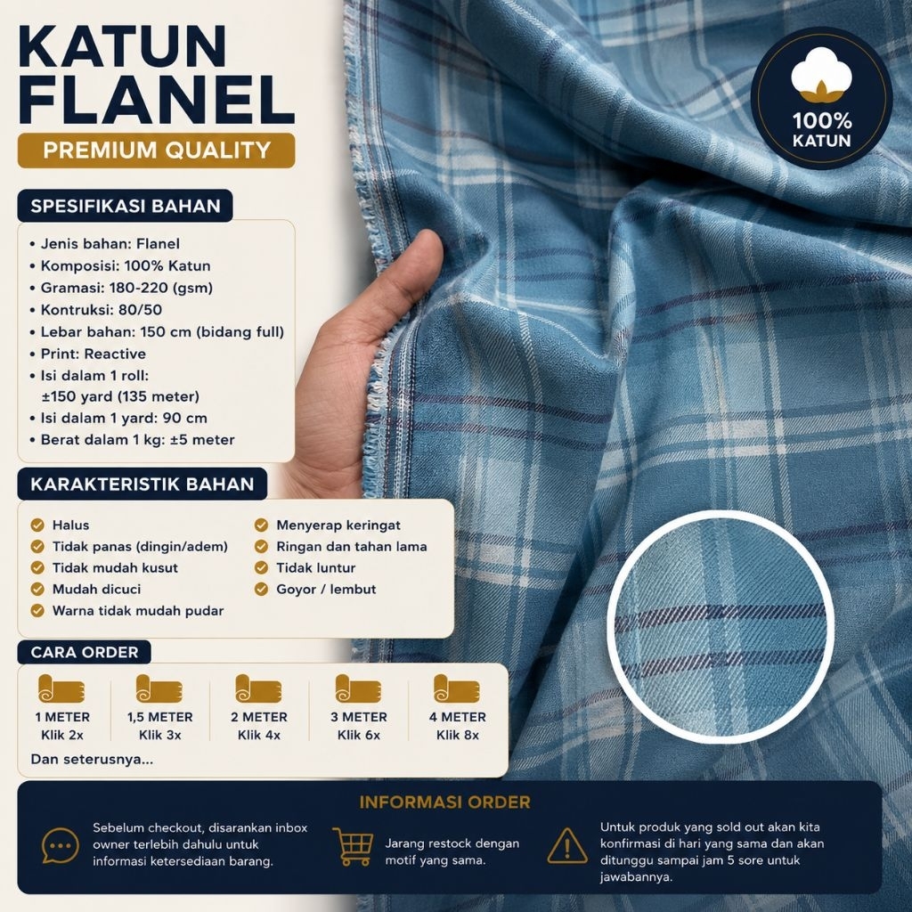 kain katun flanell // flanel besseller // flanel motif kotak // flanel meteran // flanel uniqlo