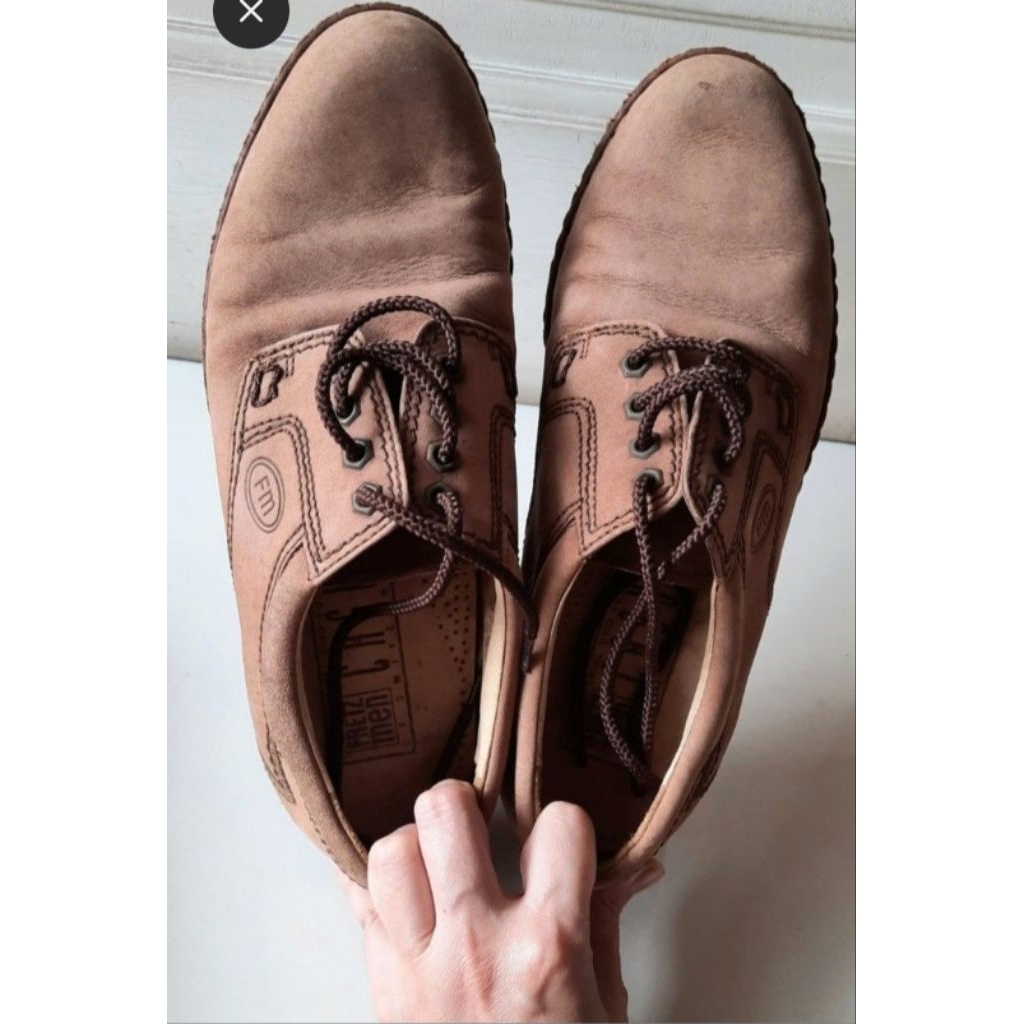 Preloved Sepatu Boots Kulit Pria Coklat FRETZ MEN