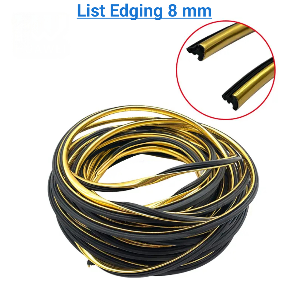 List Edging Sofa Emas 8 mm/ Lis Gold Edging Serbaguna /Aksesoris List Edging PVC Meteran
