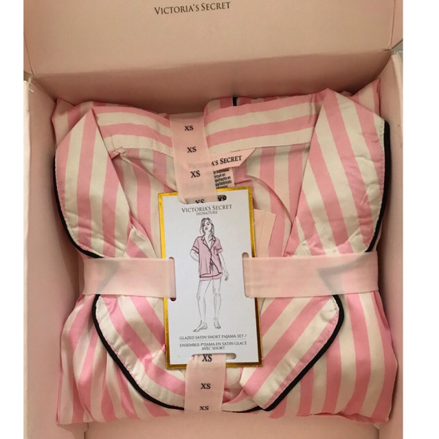 Victoria secret pajamas long/Preloved piyama/Piyama Set/Victoria secret stripe pink