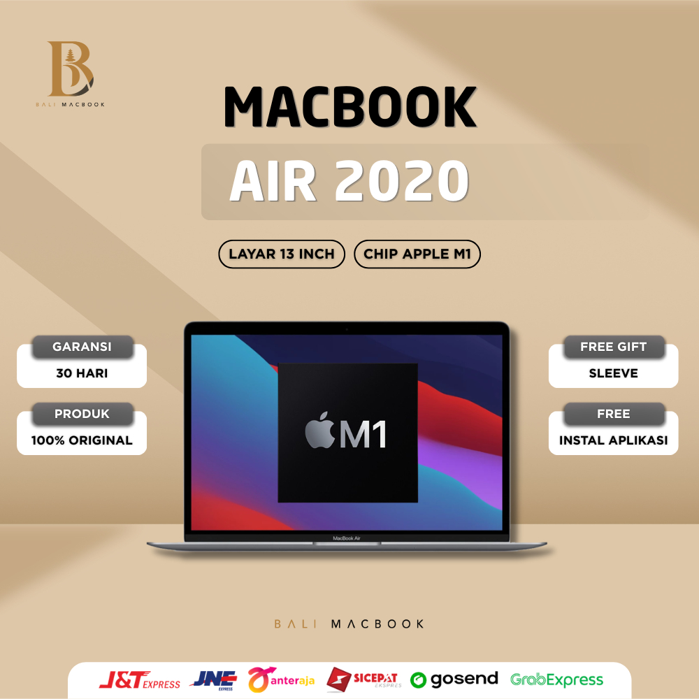 Macbook Air 13 inch 2020 M1 | Ram 8GB - 16 GB | SSD 128, 256 & 512 GB - Second/New Original