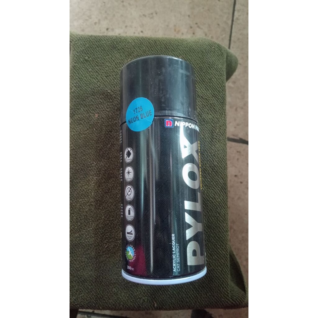 Cat Semprot Pylox 300cc warna NEON BLUE type 1726 - Cepat Kering, Kilap Tinggi, Anti-Pudar