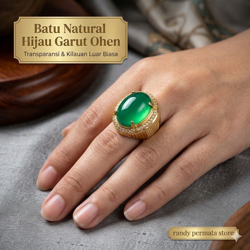 Batu Cincin Natural Green Hijau Garut Ohen Giwang Kristal Luber Size Jumbo Good Quality