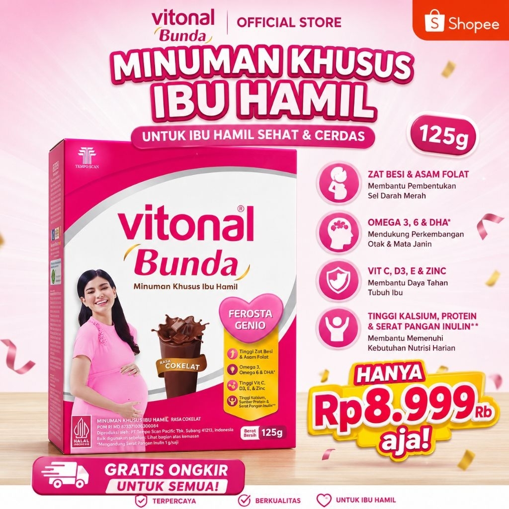 Susu Vitonal Bunda Rasa Coklat 125gram Exp 2027