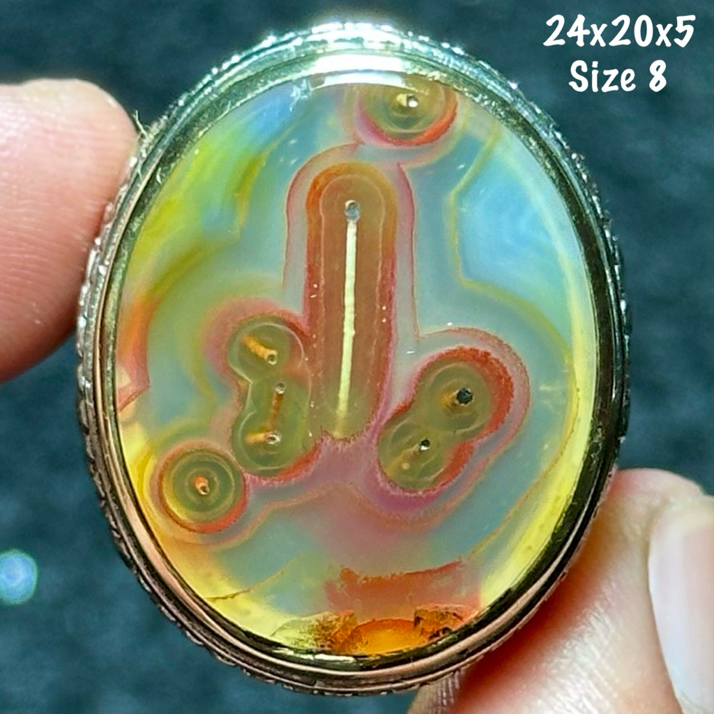Cincin Batu Akik Natural Sodo Lanang Motif Jari (asli alam)