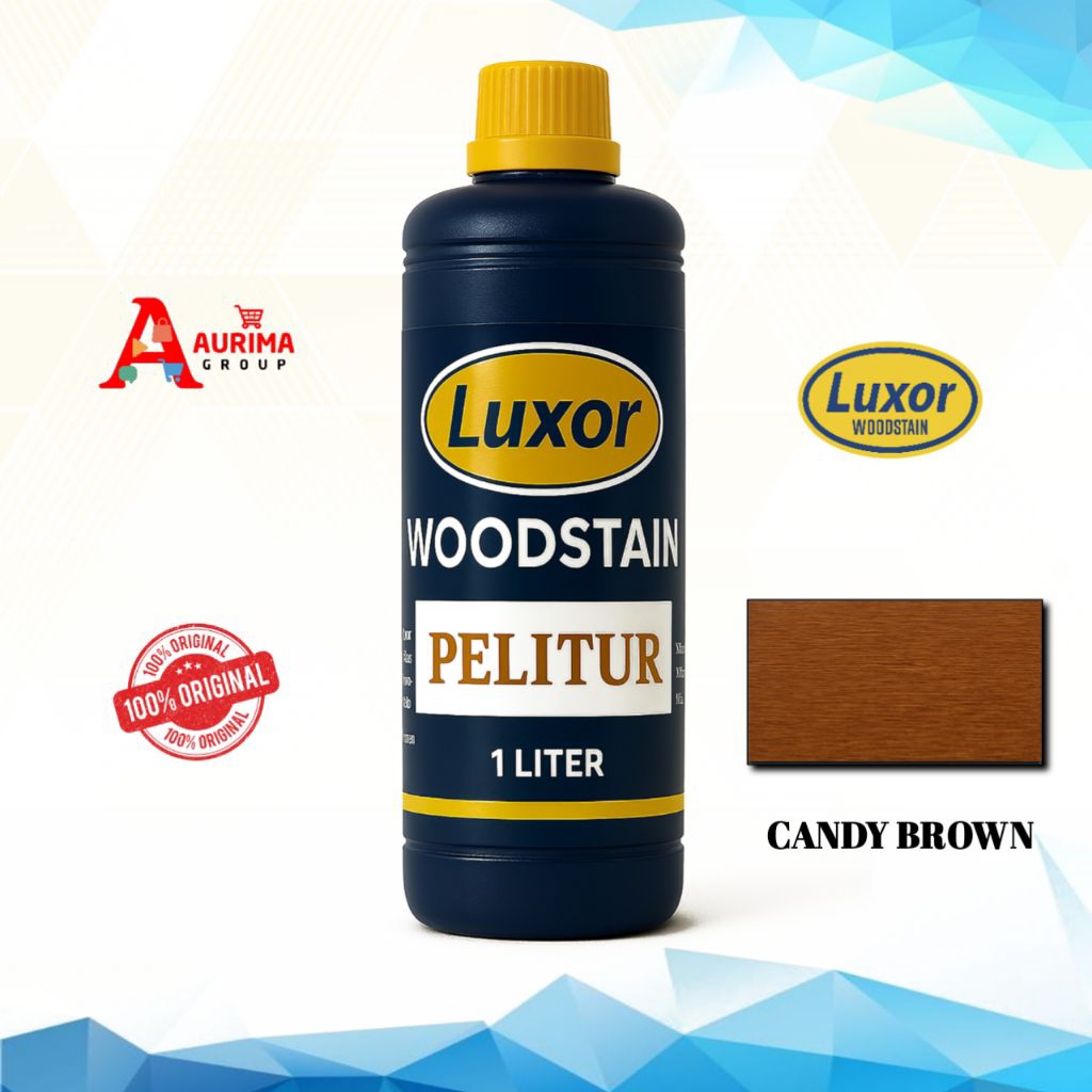 CAT KAYU LUXOR WOODSTAIN CANDY BROWN 1LITER - CAT DEKORATIF KAYU INTERIOR DAN EXTERIOR MUDAH DIGUNAK