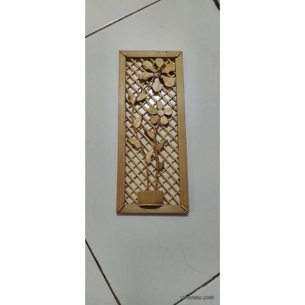 hiasan dinding bambu