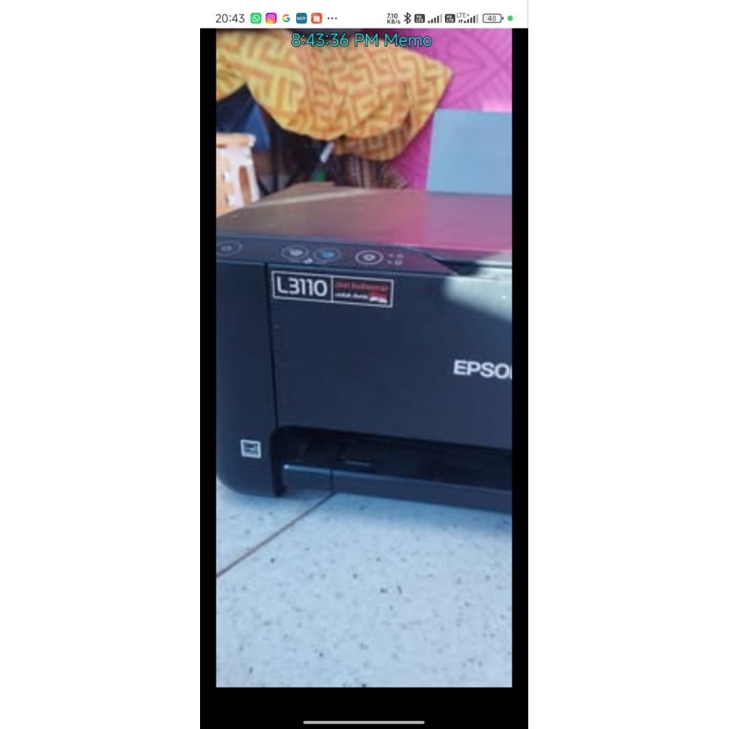 Printer Epson L3110 tidak bisa print bahan kanibal sparepart