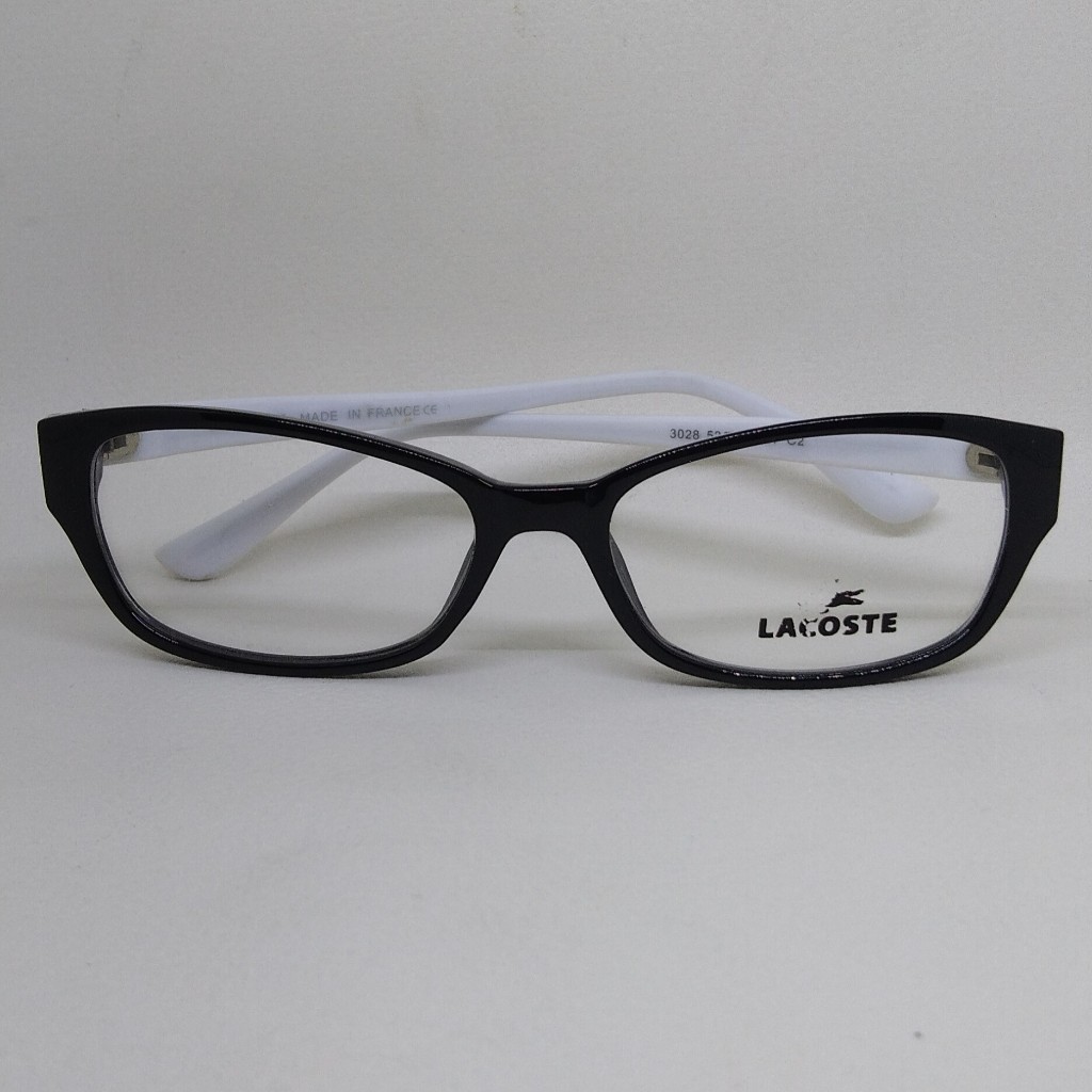 Lacoste 3028 C2 Frame Kacamata Acetate Original Design - Hitam Anti Patah Ringan