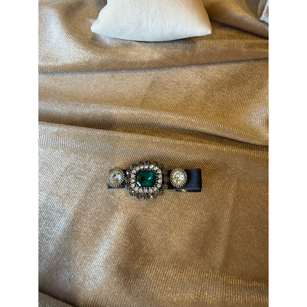 jepitan korea handmade emerald asli