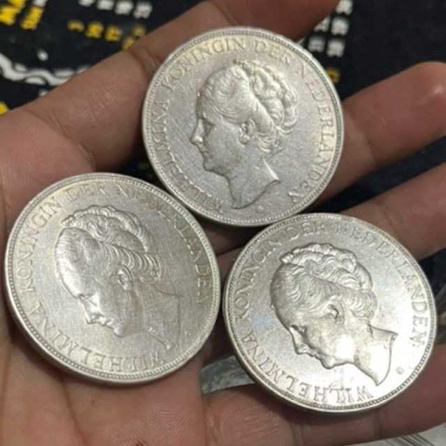 koin kuno/koin perak wilhelmina 2,5G asli original
