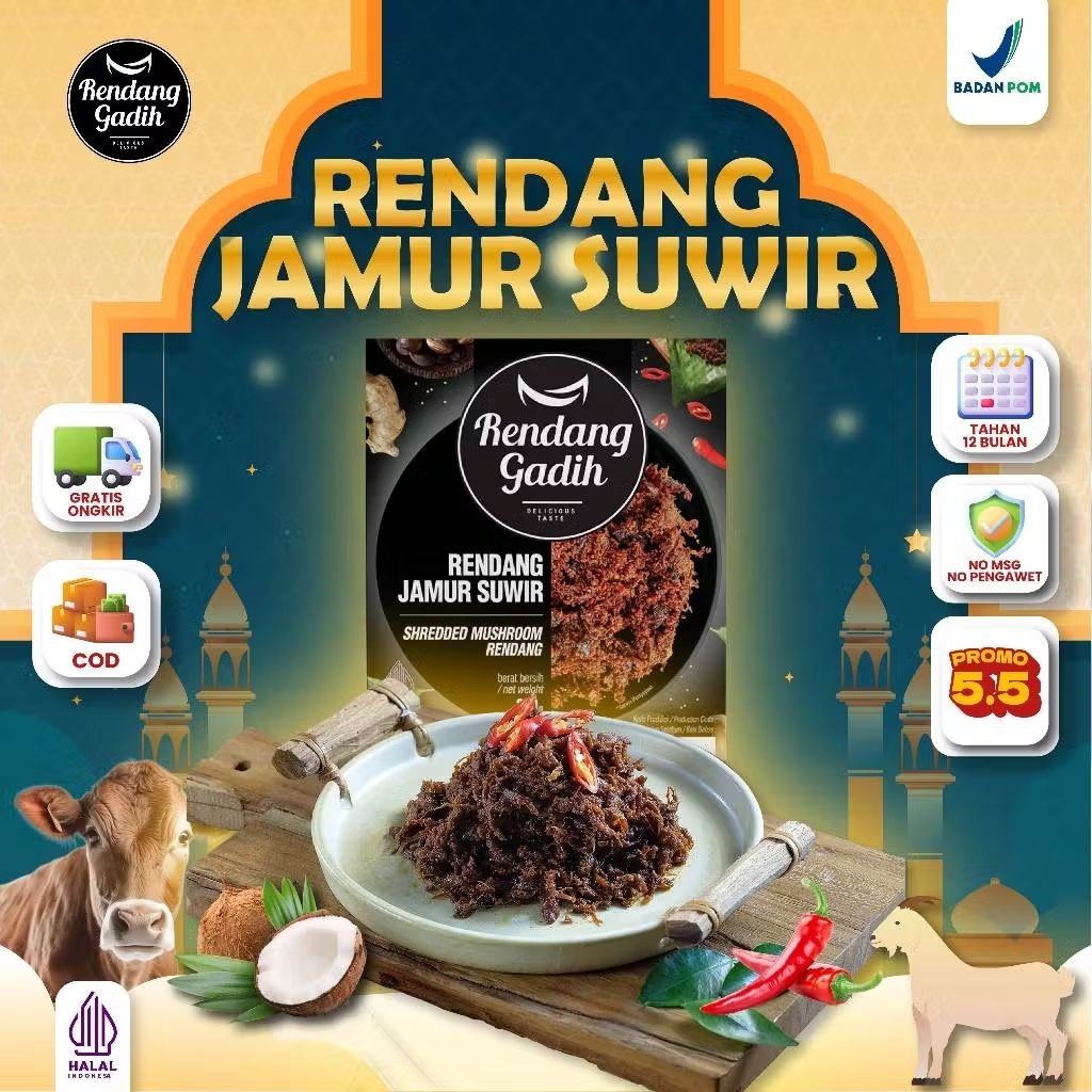 RENDANG JAMUR SUWIR - RENDANG GADIH PAYAKUMBUH