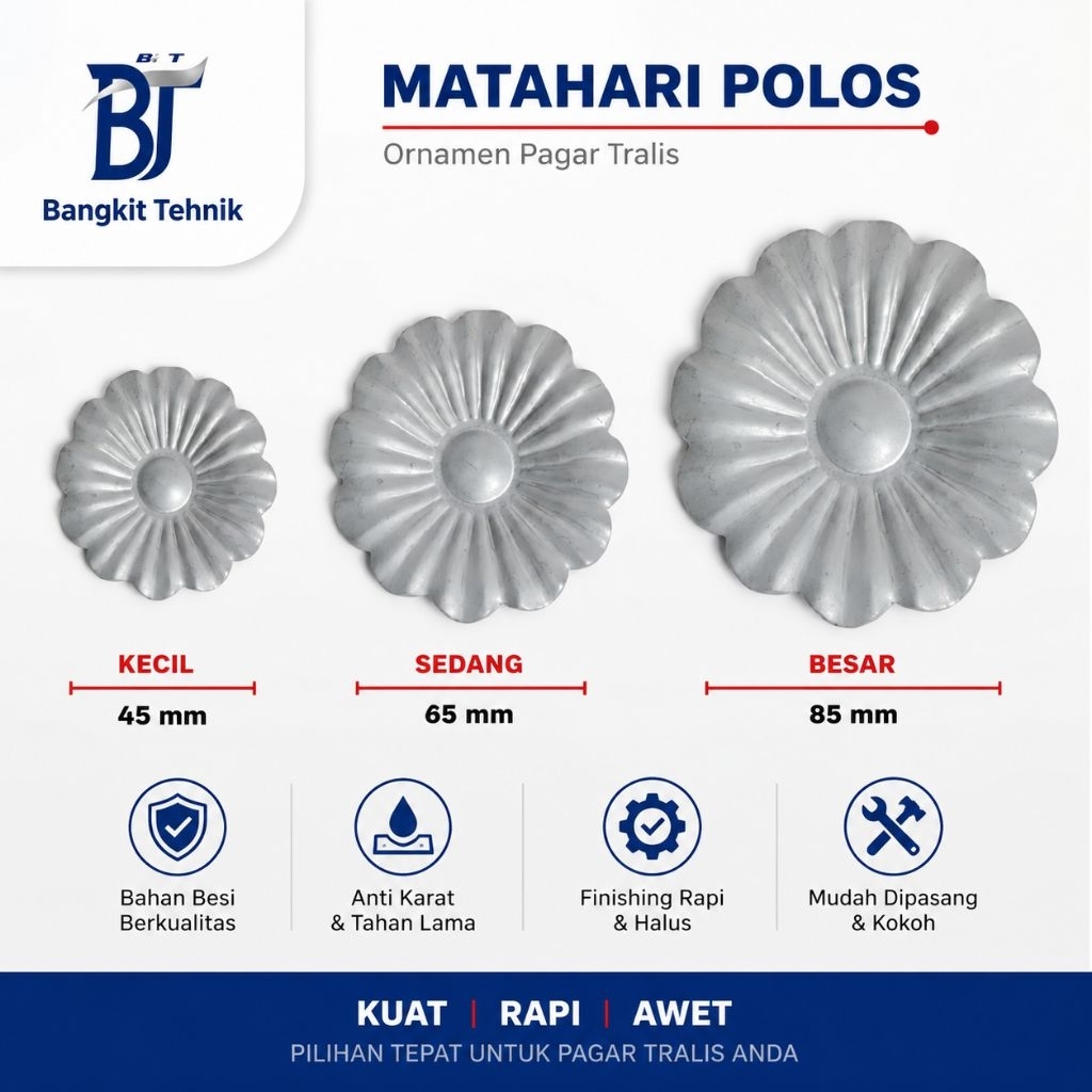 Ornamen Matahari Polos Aksesoris Pagar Matahari Polos