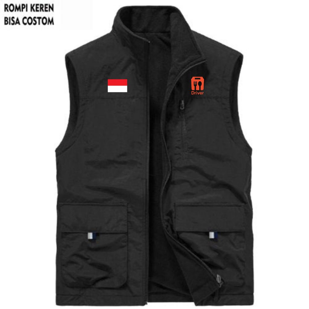 Shopee Driver Rompi Keren Bisa Custom Food Putih - jakey Rompi Outdor Terbaru,Murah - Rompi Pria Ber