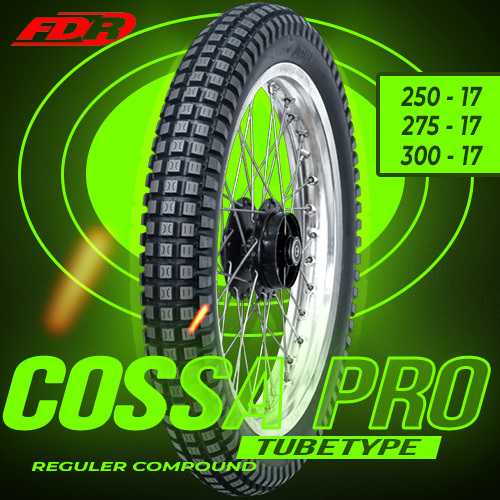 BAN LUAR FDR COSSA PRO TRIAL TRAIL LAPANGAN RING 17 REGULAR COMPOUND TUBETYPE NON TUBELESS TT BUTUH 
