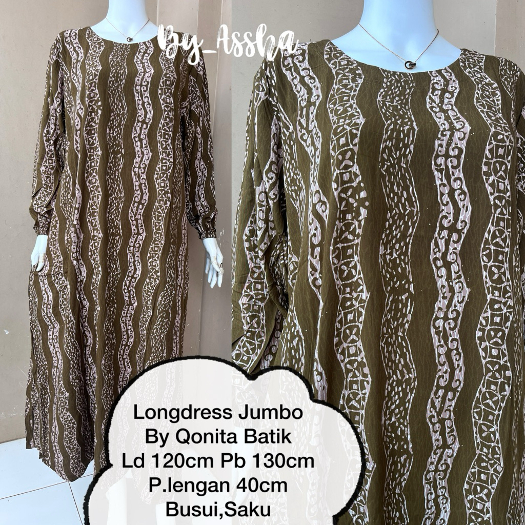 Daster Batik Qonita Pekalongan Longdress Jumbo