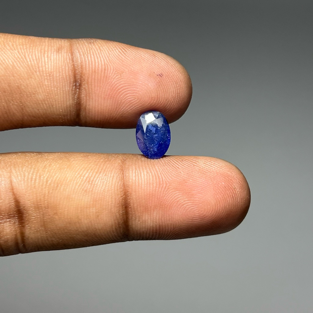 Batu Blue Safir Africa Tanzania Natural Blue Sapphire Corundum Dim 10x7x3
