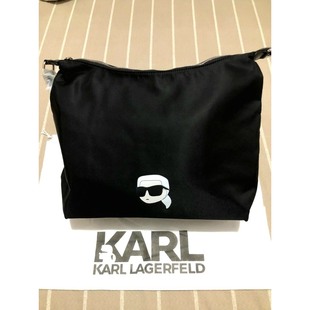 KL Shoulder Bag Nylon Black Wanita Tas Slempang Besar Stylish