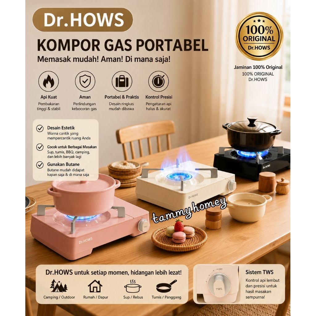 READY STOCK Kompor Gas Portable Dr.Hows / Portable Stove Dr.Hows / Kompor Gas Twinkle Stove / Kompor