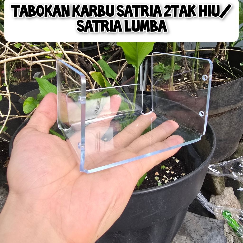 tabokan filter karburator suzuki satria 2tak pelindung karbu satria 2 tak bahan full akrilik 3 mili 