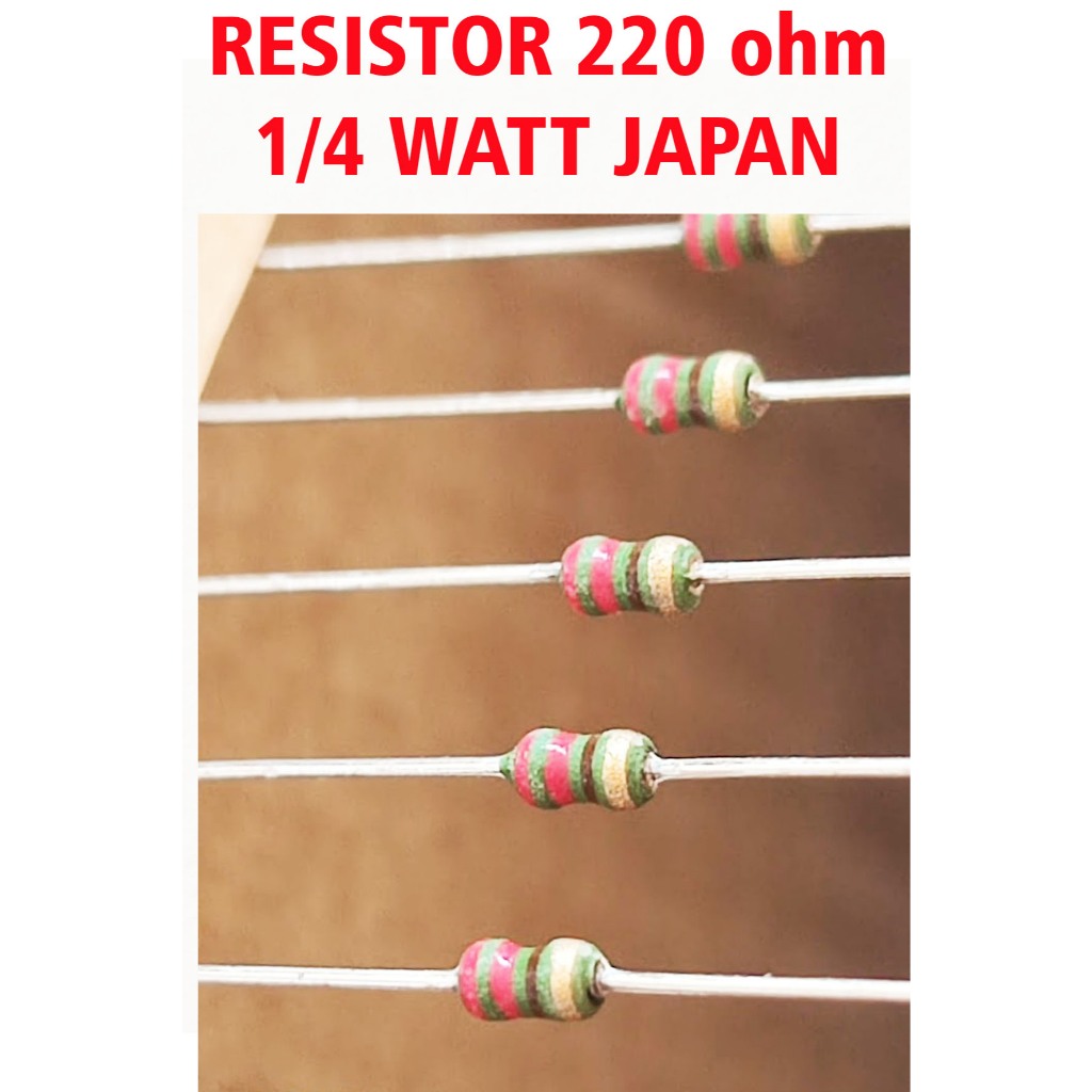 10 pcs resistor metal film 220 ohm 1/4w japan ori murah