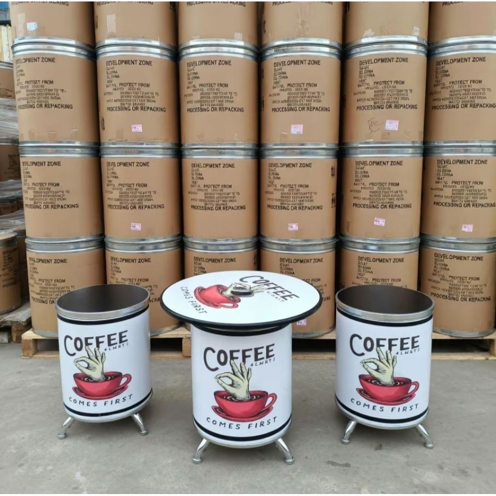 5 pcs tong kardus duplex bekas polos tanpa walpaper kursi cafe bulat teras dan tempat simpan barang 
