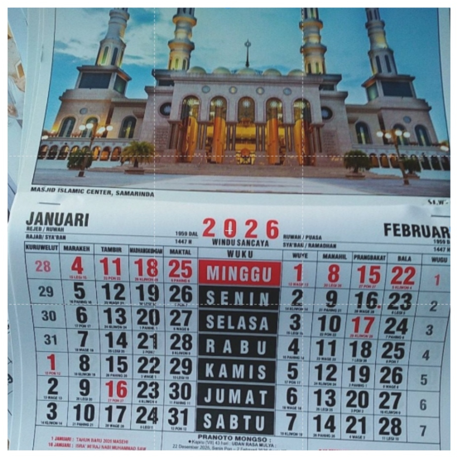 Kalender Wuku 2026 (Tanggalan Jawa/Kalender Jawa/Kalender Jowo/Almenak Dinding)