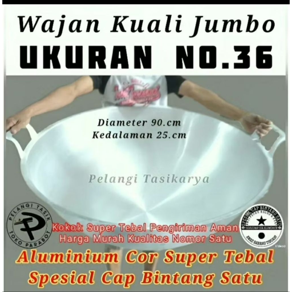 Wajan Super Jumbo No 36 kuali Katel Kancah Besar Berbahan Alumunium Cor Tebal Kualitas Terbaik