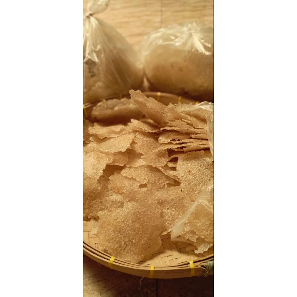 kerecek kerupuk puli/kerupuk nasi/kerupuk gendar,, gurih enak lezat tanpa obat puli atau bleng