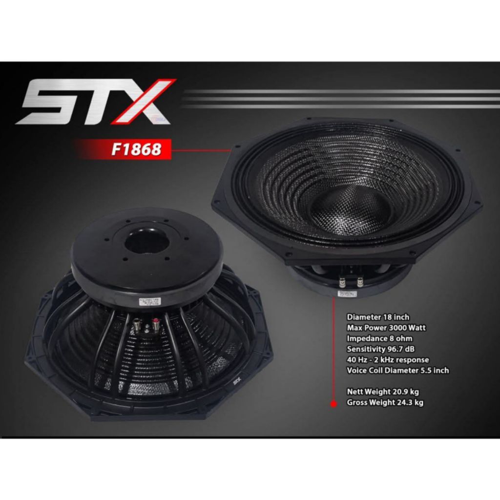 Speaker 18 inch STX F1868 Carbon Original Speaker STX18" 1868 Carbon STX F1868 Carbon Speaker 18 inc
