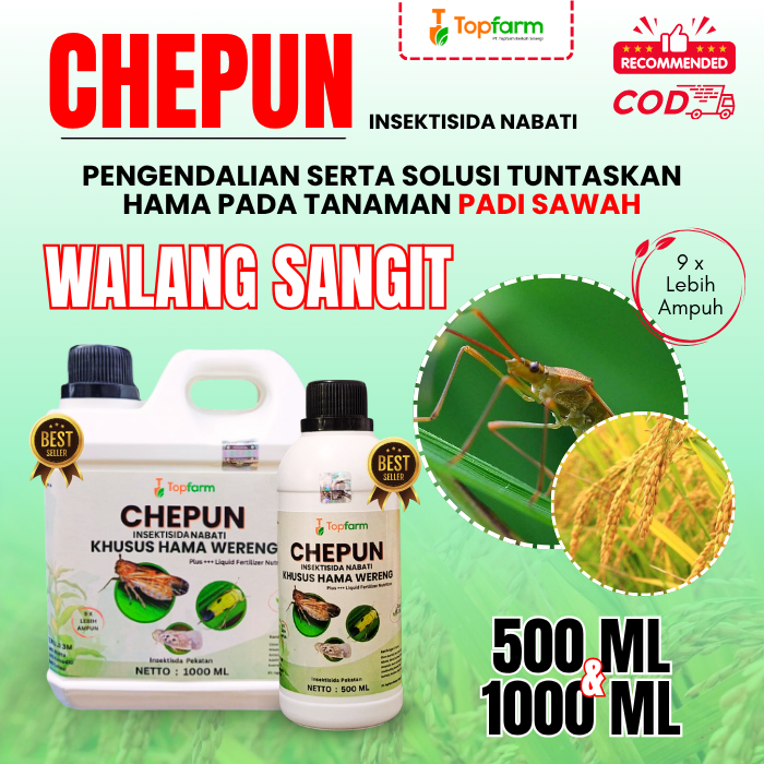 Insektisida Pembasmi Walang Sangit Untuk Padi / Obat Semprot Hama Walang Sangit / Insektisida Topfar