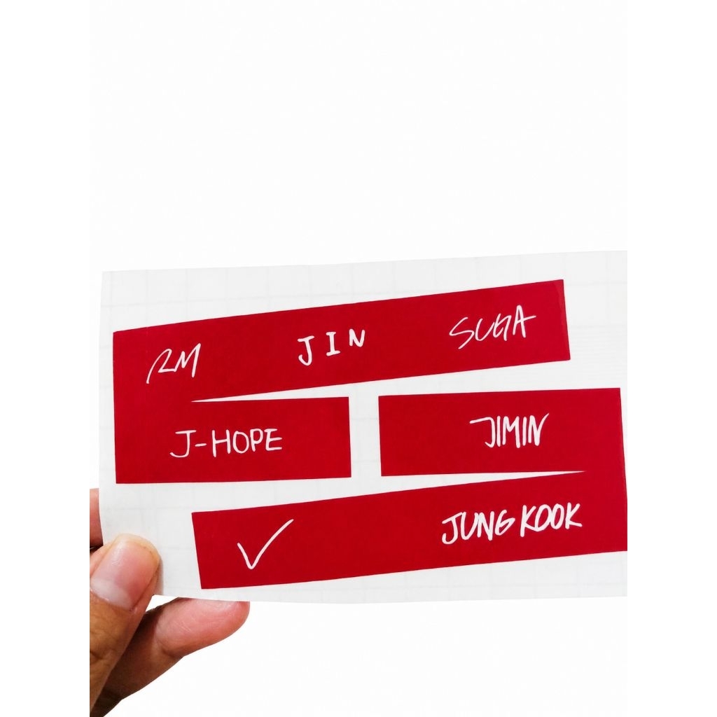 CUTTING STICKER BTS NAMA MEMBER