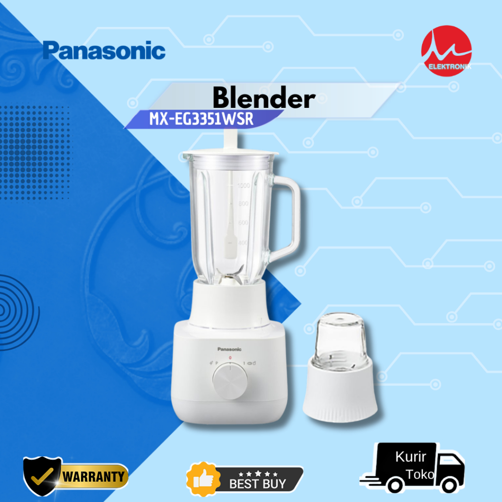 Panasonic Blender / Juicer MX-EG3351WSR 1L Glass Jug - Blender Kaca